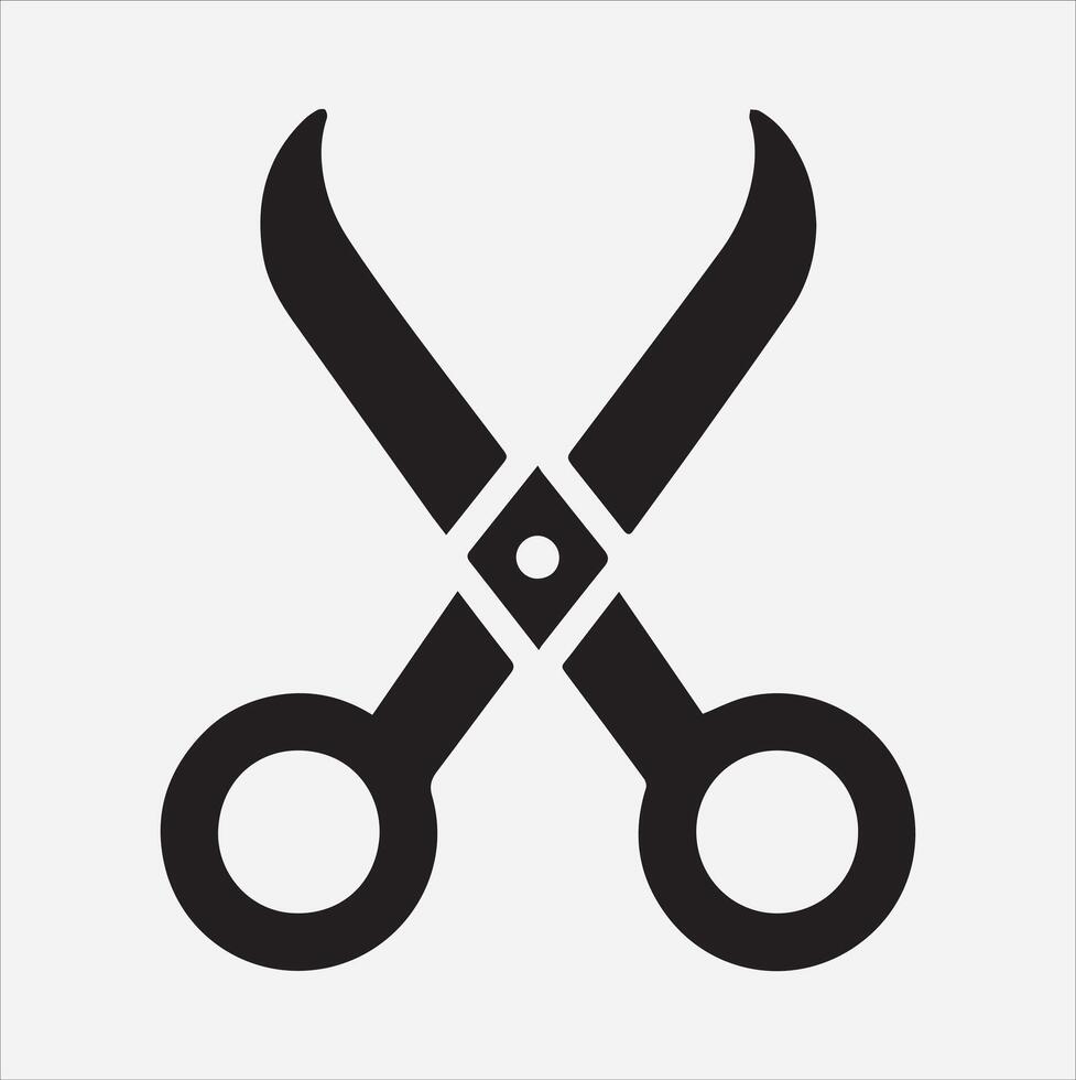 scissors icon silhouette on White Background vector