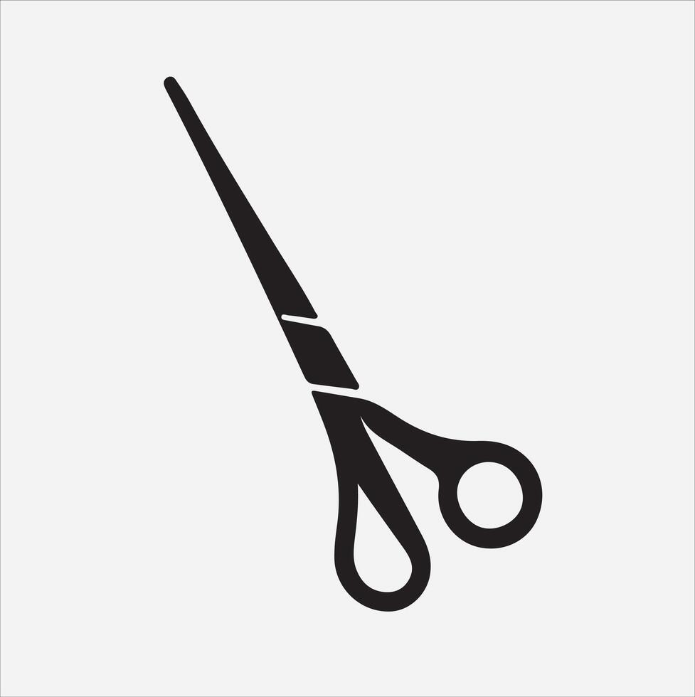 scissors icon silhouette on White Background vector