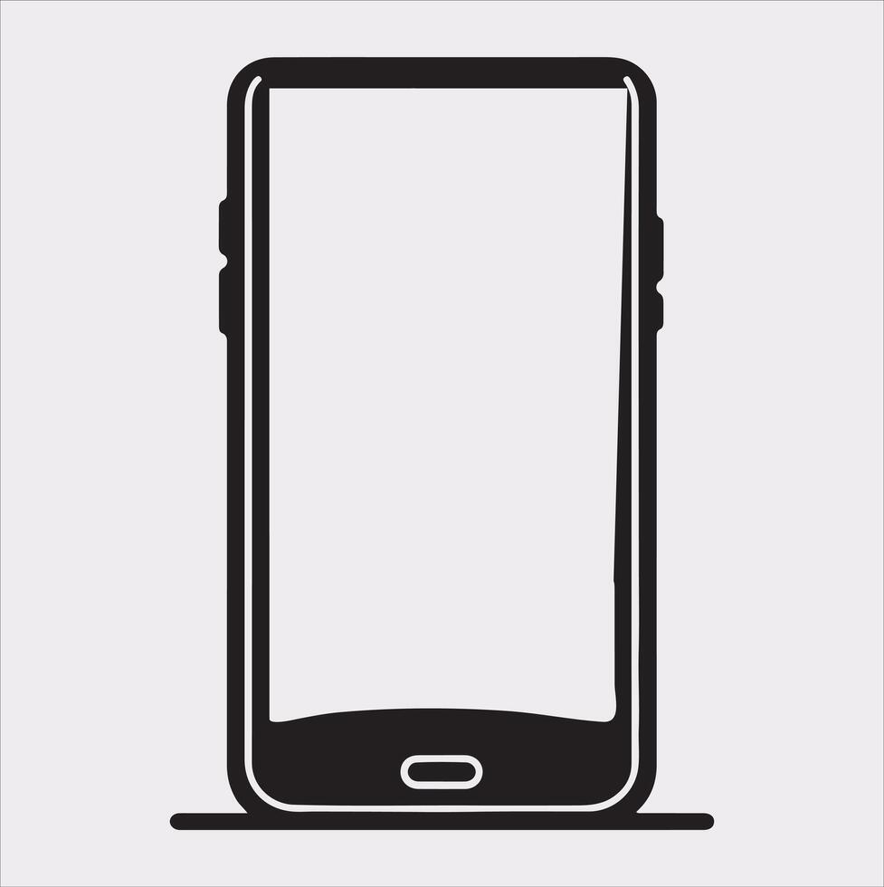 mobile silhouette on White Background vector
