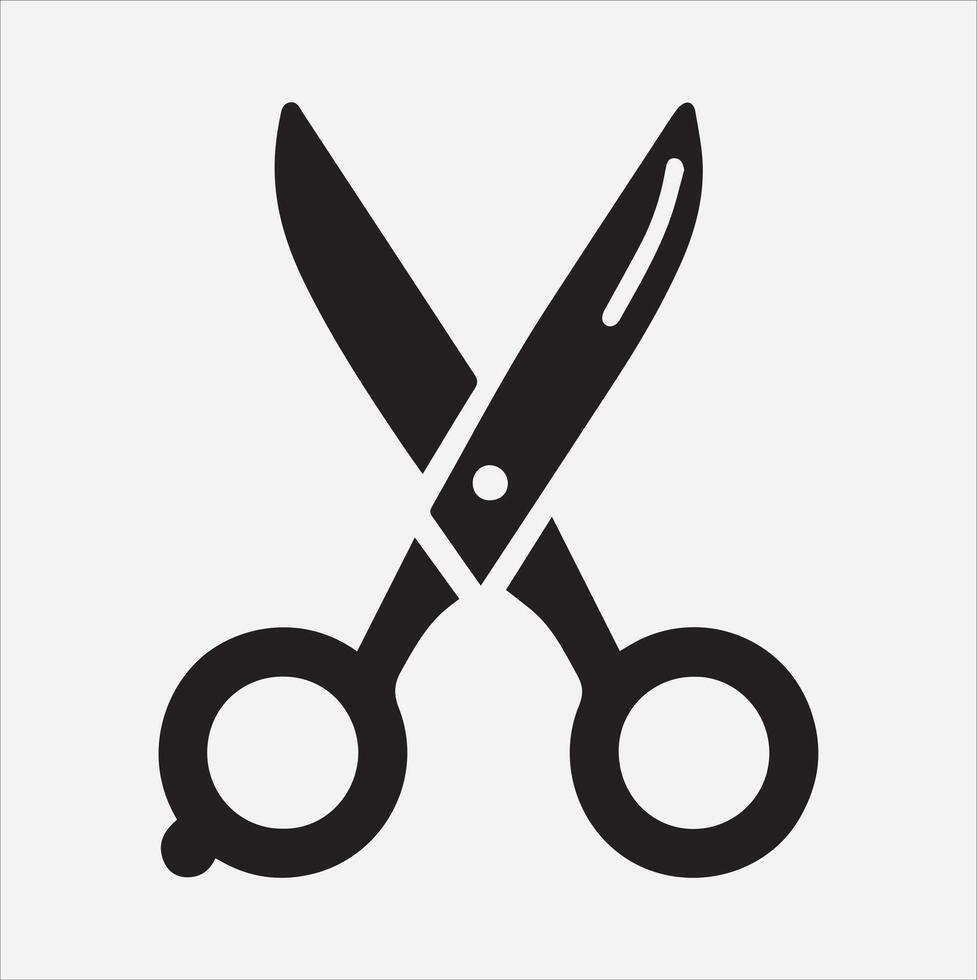 scissors icon silhouette on White Background vector