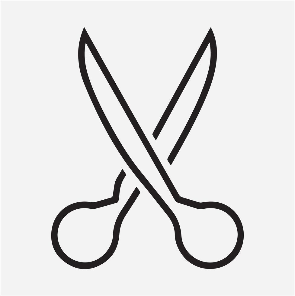 scissors icon silhouette on White Background vector