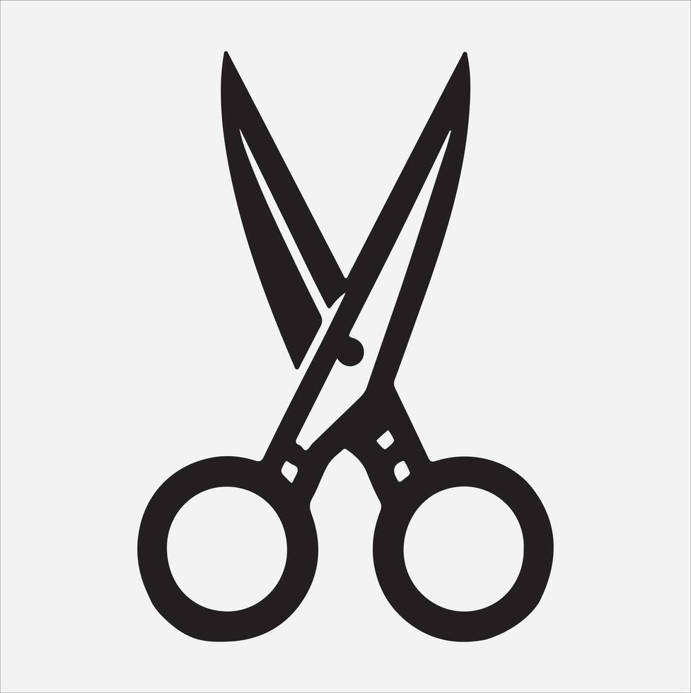 scissors icon silhouette on White Background vector