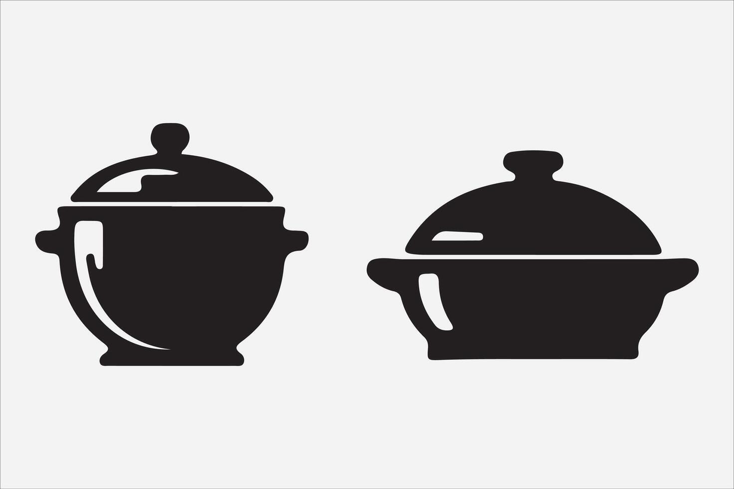 A Set of food icon Silhouette Illustration with white Background vector