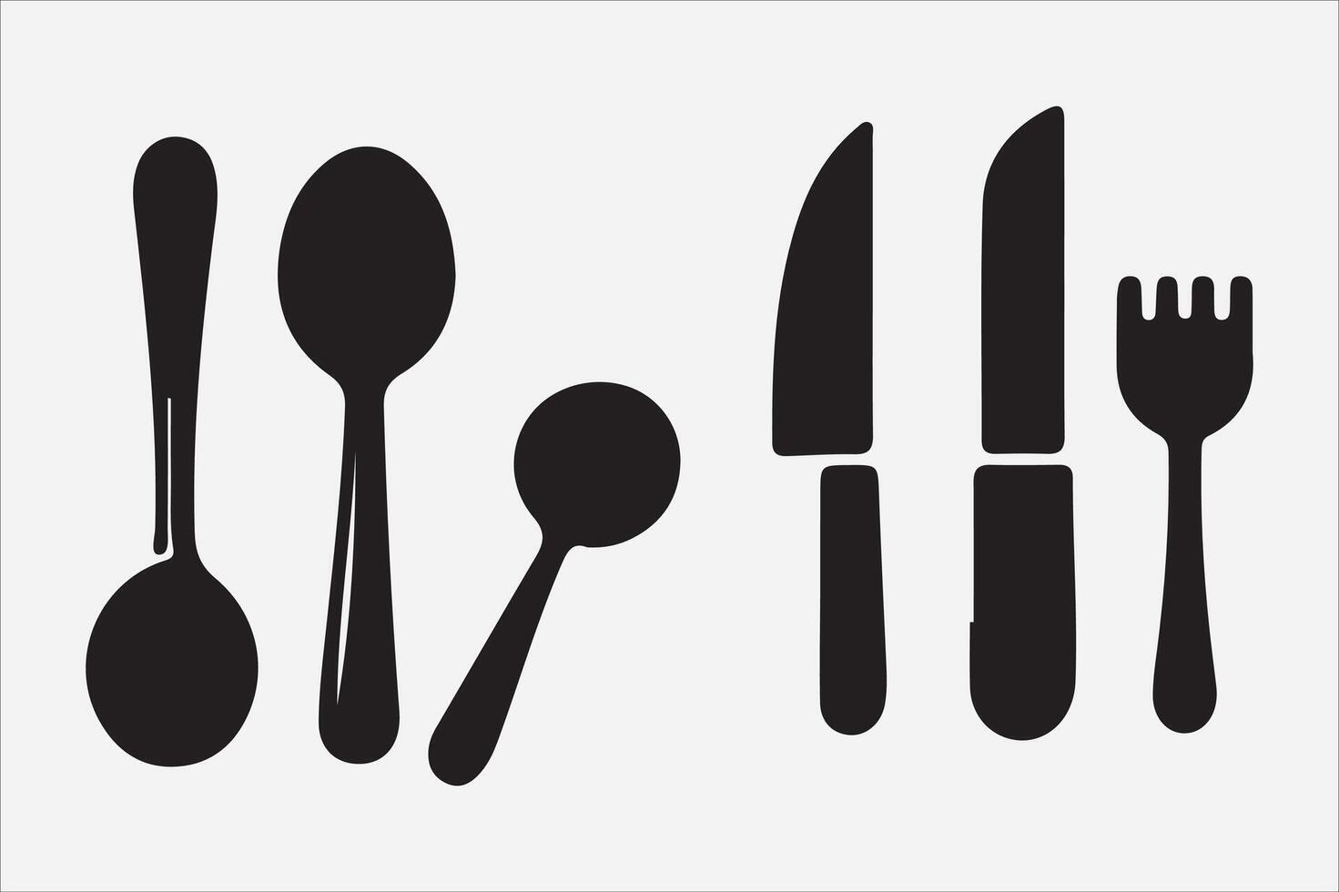 A Set of food icon Silhouette Illustration with white Background vector
