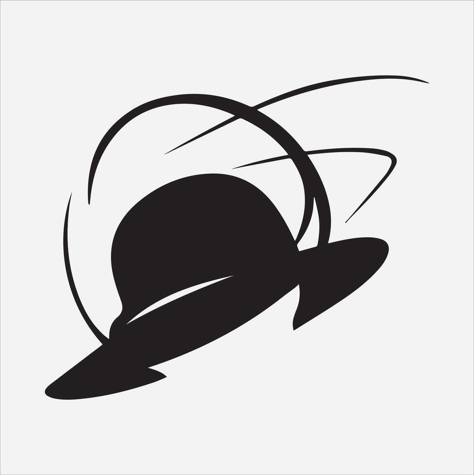 Female hat silhouette illustration on White Background vector