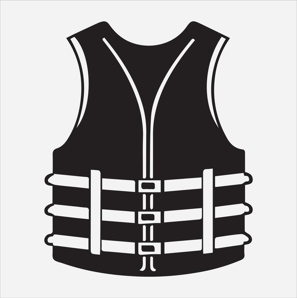 Life jacket icon silhouette on White Background vector