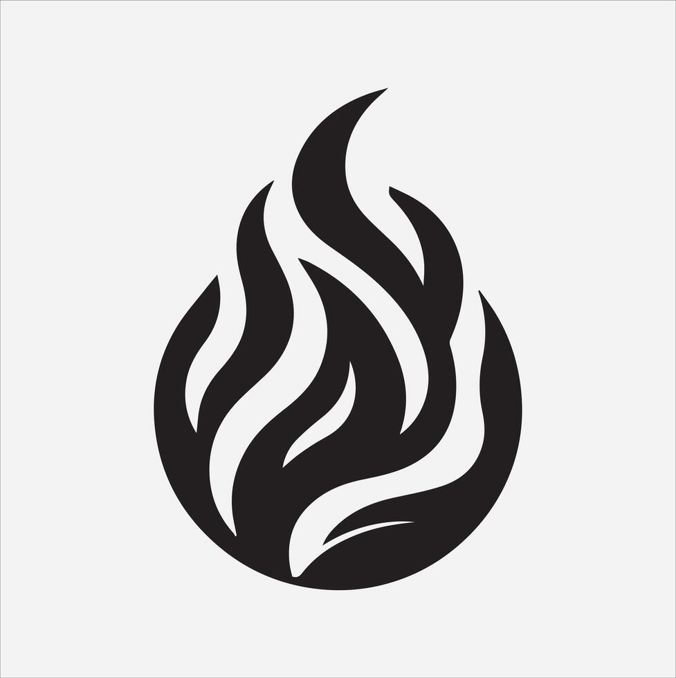 fire logo silhouette illustration on White Background vector