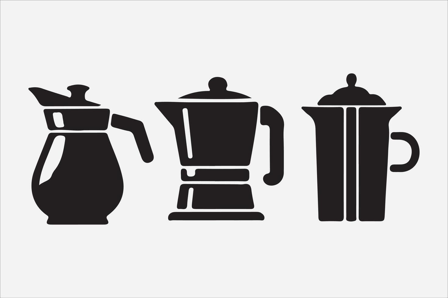 A Set of food icon Silhouette Illustration with white Background vector