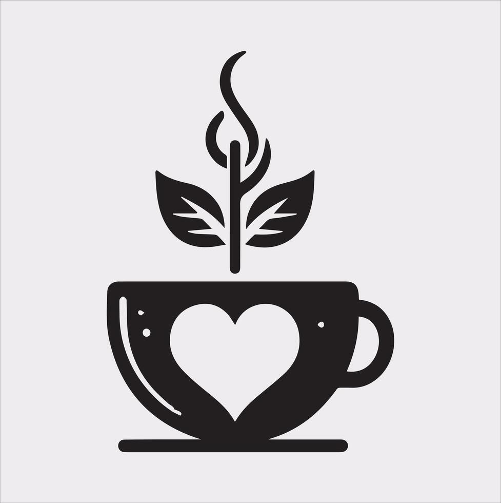 coffee shop logo Silhouette on White Background vector