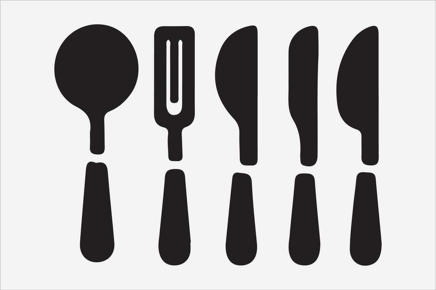 A Set of food icon Silhouette Illustration with white Background vector