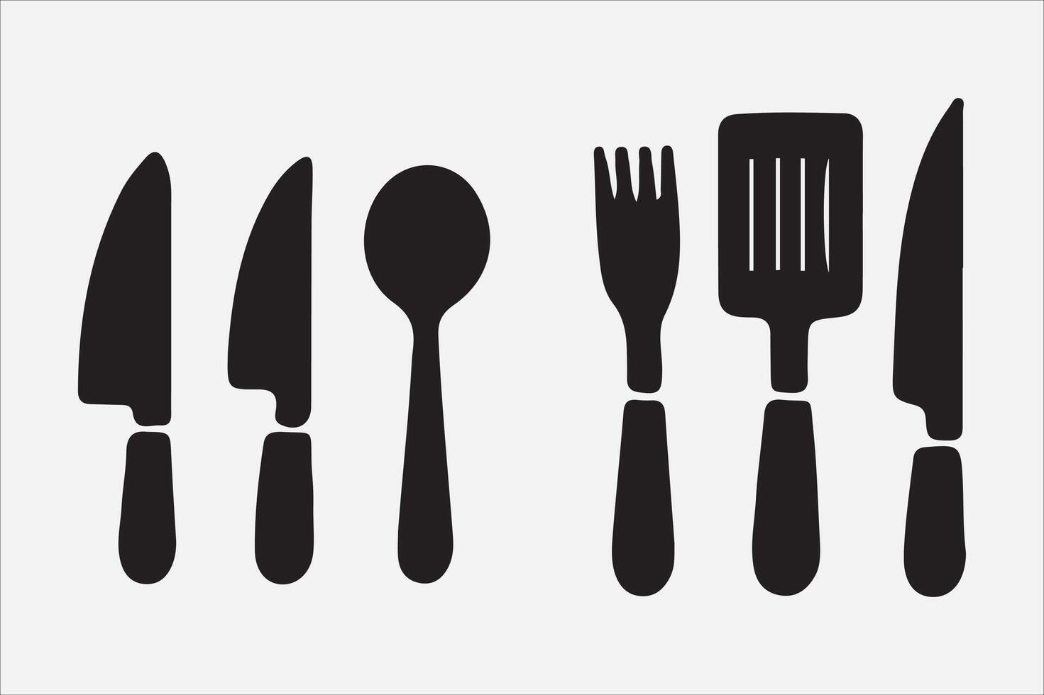 A Set of food icon Silhouette Illustration with white Background vector