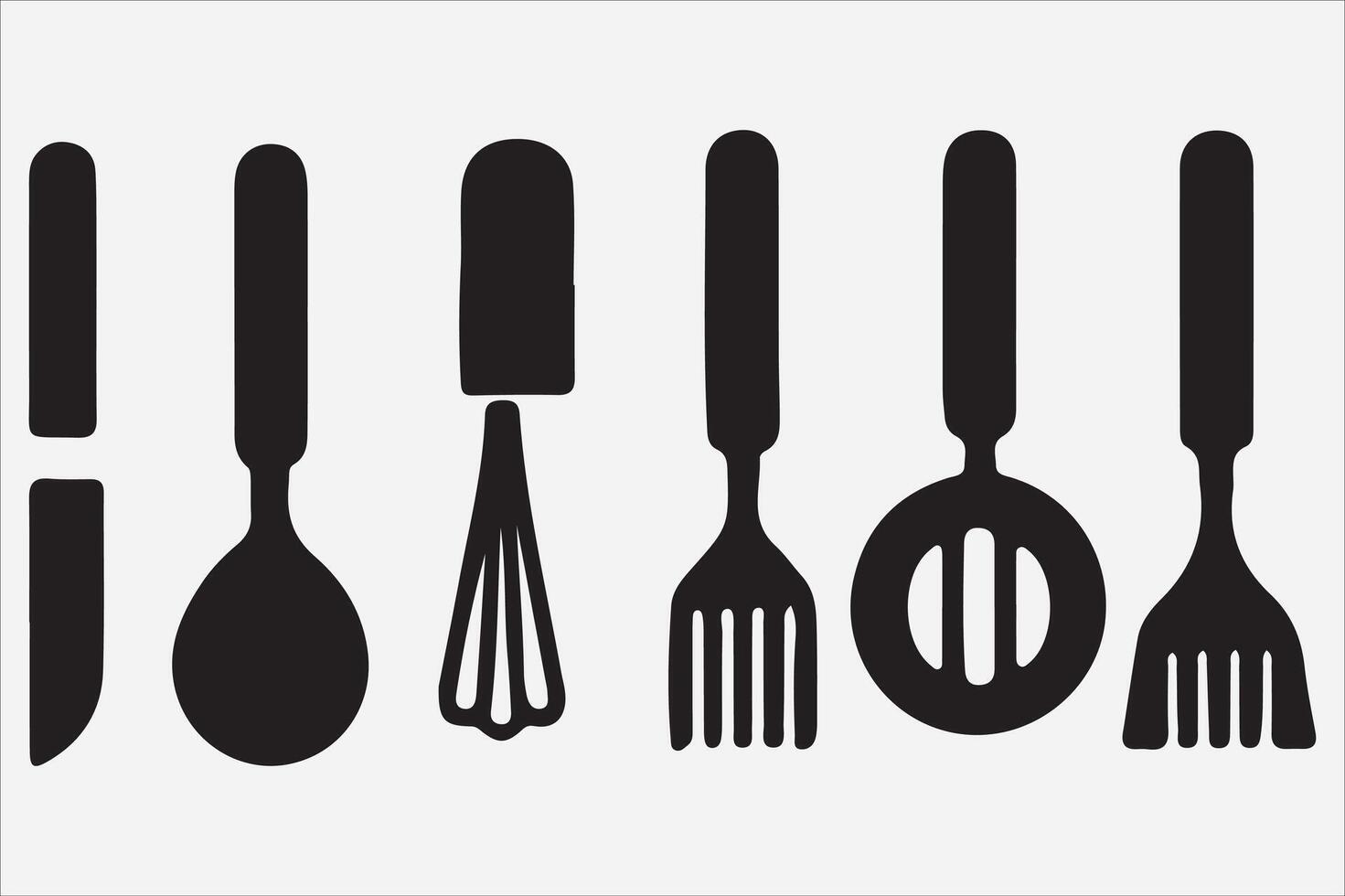 A Set of food icon Silhouette Illustration with white Background vector