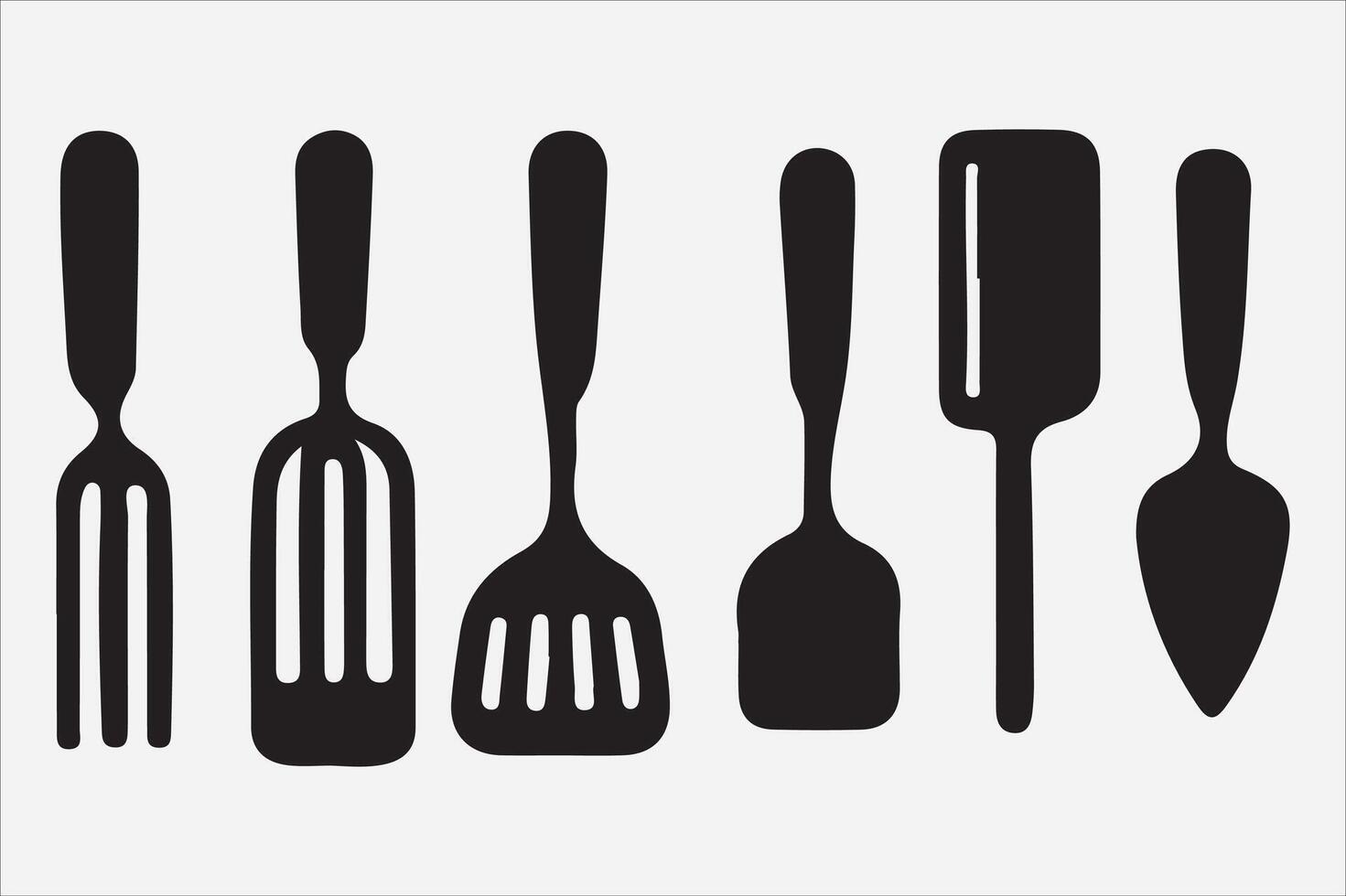 A Set of food icon Silhouette Illustration with white Background vector