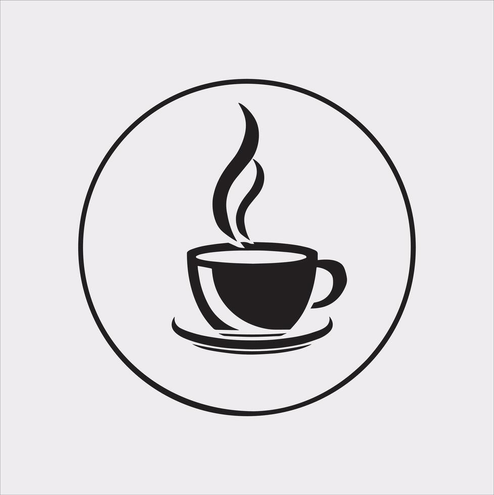coffee shop logo Silhouette on White Background vector