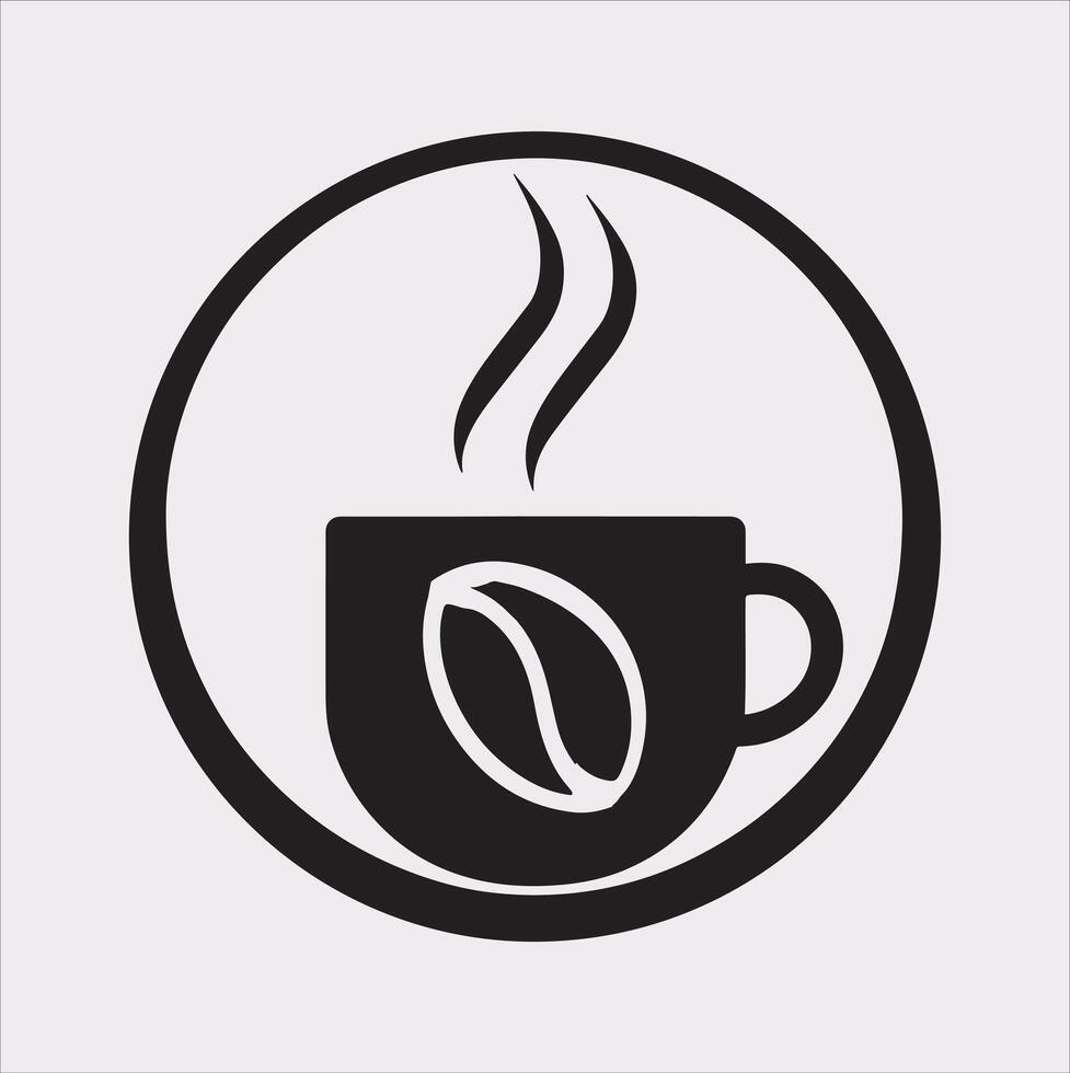 coffee shop logo Silhouette on White Background vector