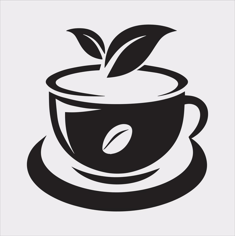coffee shop logo Silhouette on White Background vector