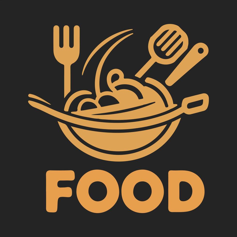Food logo icon symbol Silhouette on White Background vector