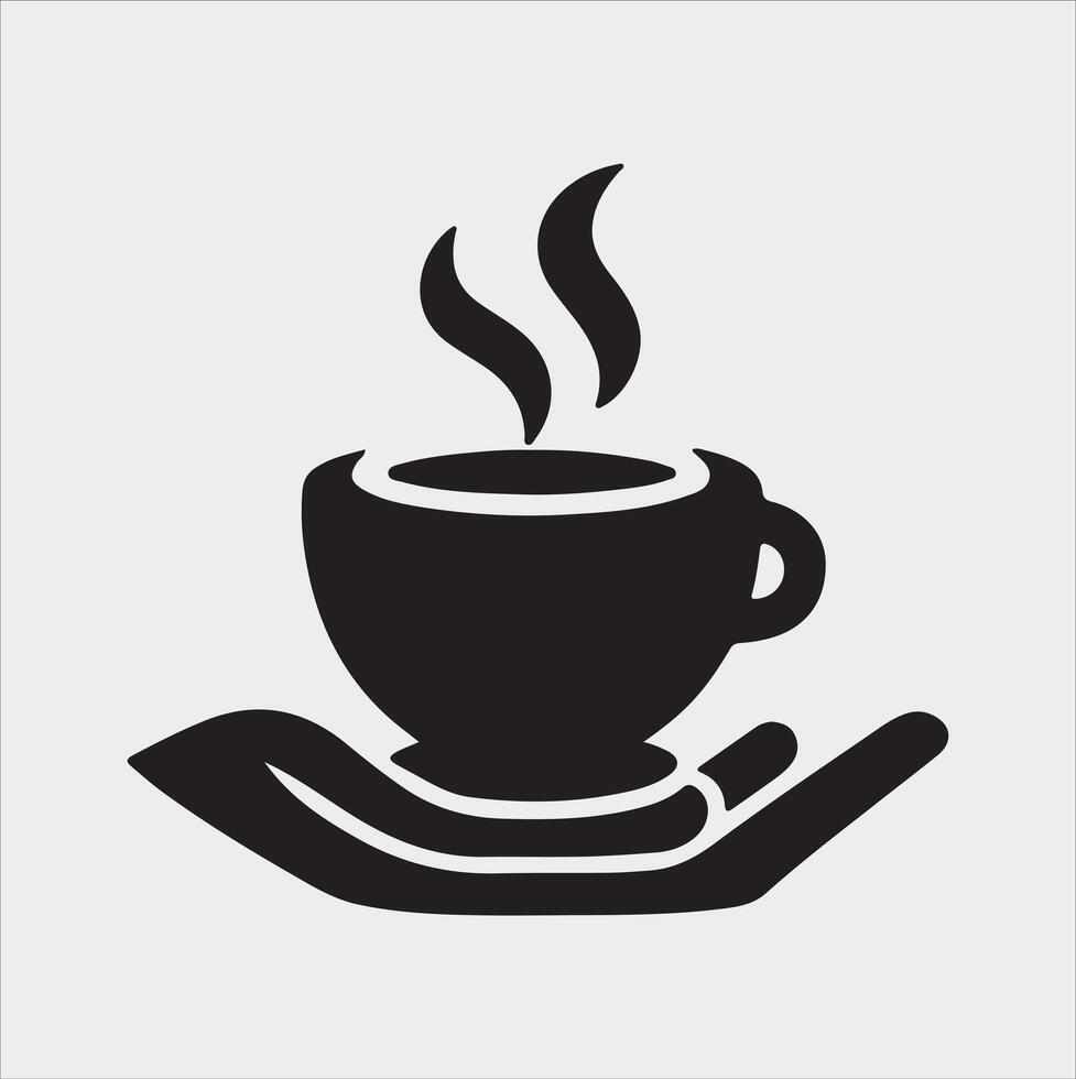 coffee shop logo Silhouette on White Background vector