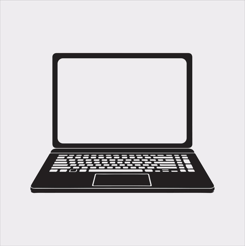 laptop silhouette on White Background vector