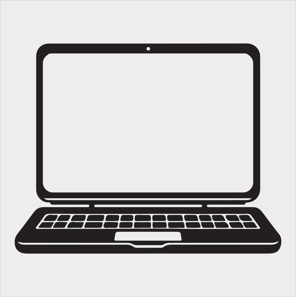 laptop silhouette on White Background vector