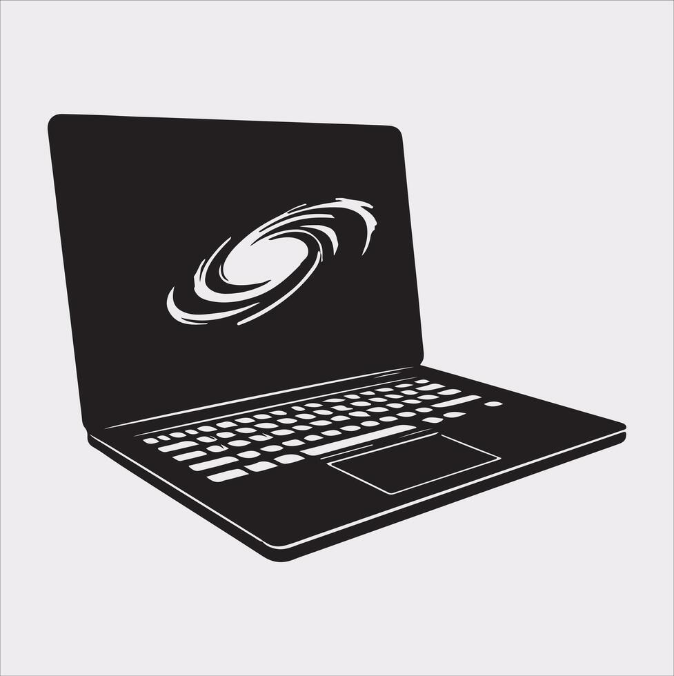 laptop silhouette on White Background vector
