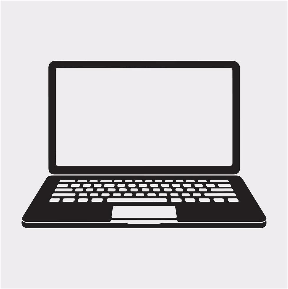 laptop silhouette on White Background vector