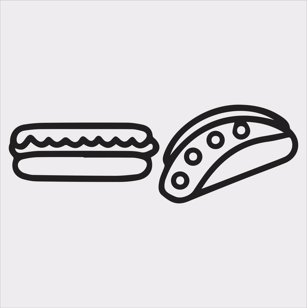 A Set of 4pcs food icon Silhouette Illustration with white Background vector