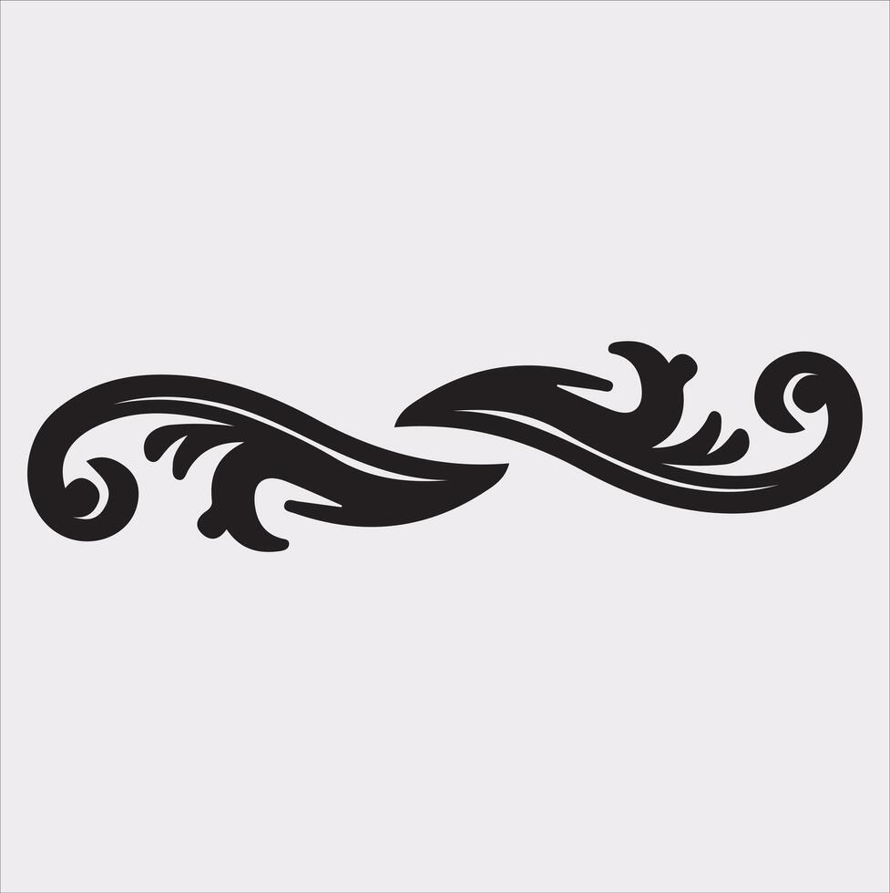 Set of ornamental borders Silhouette Illustration with white Background vector