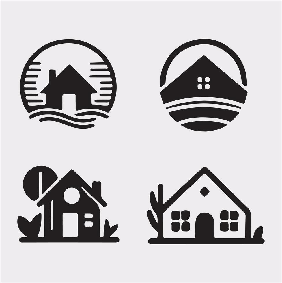 Home Improvement logo Silhouette art illustration with a solid white background vector