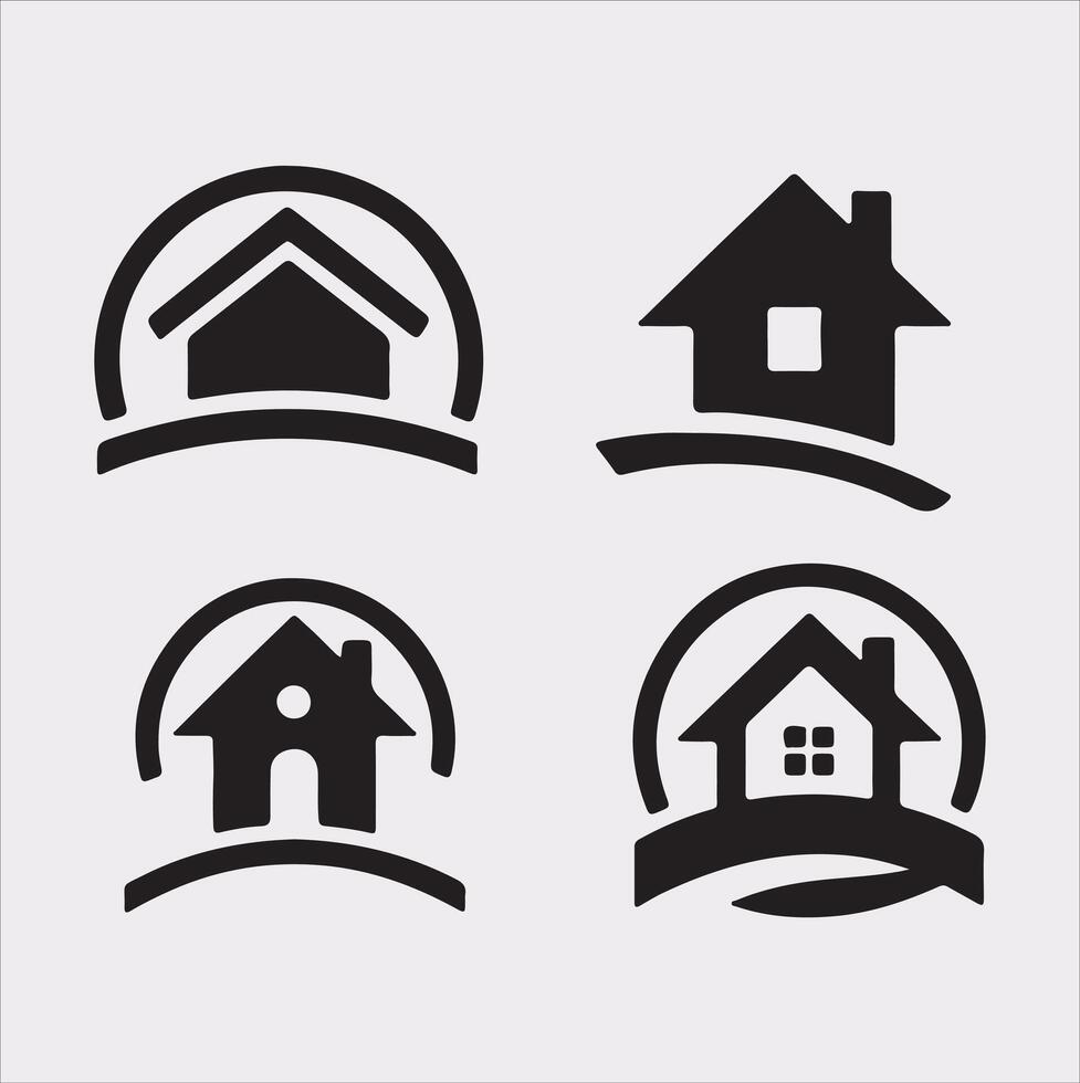 Home Improvement logo Silhouette art illustration with a solid white background vector