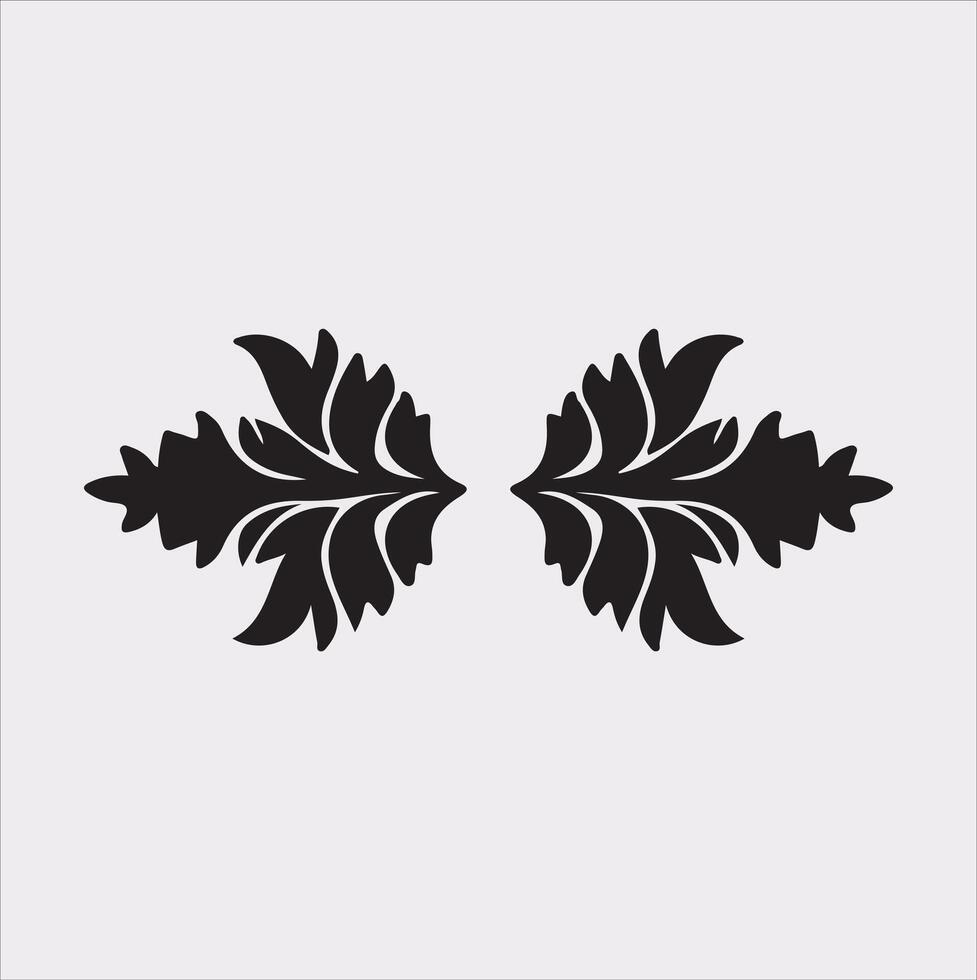 Set of ornamental borders Silhouette Illustration with white Background vector