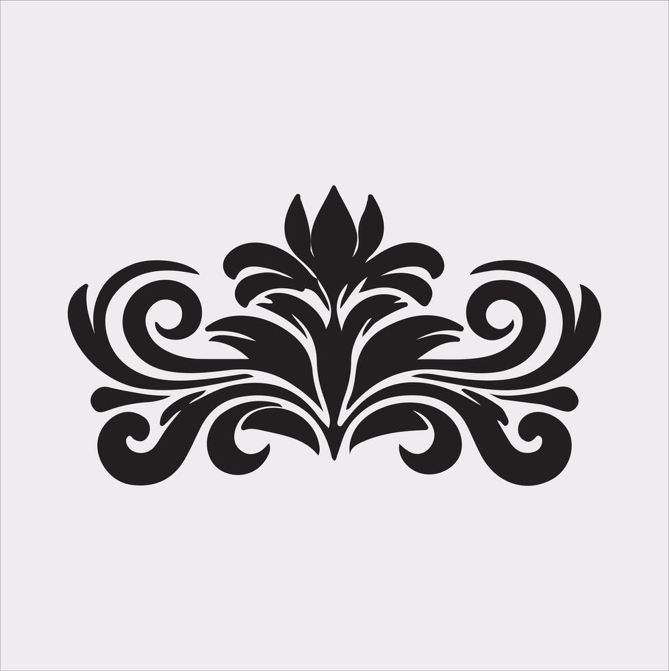 Set of ornamental borders Silhouette Illustration with white Background vector