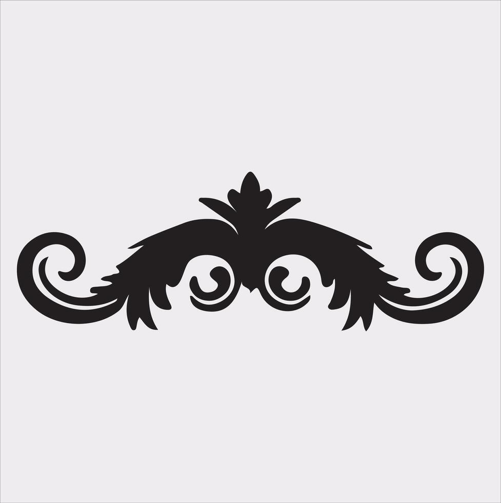 Set of ornamental borders Silhouette Illustration with white Background vector