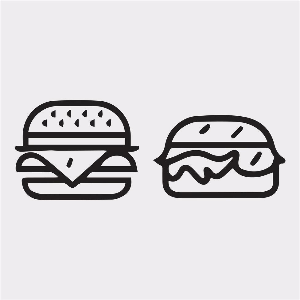 A Set of 4pcs food icon Silhouette Illustration with white Background vector