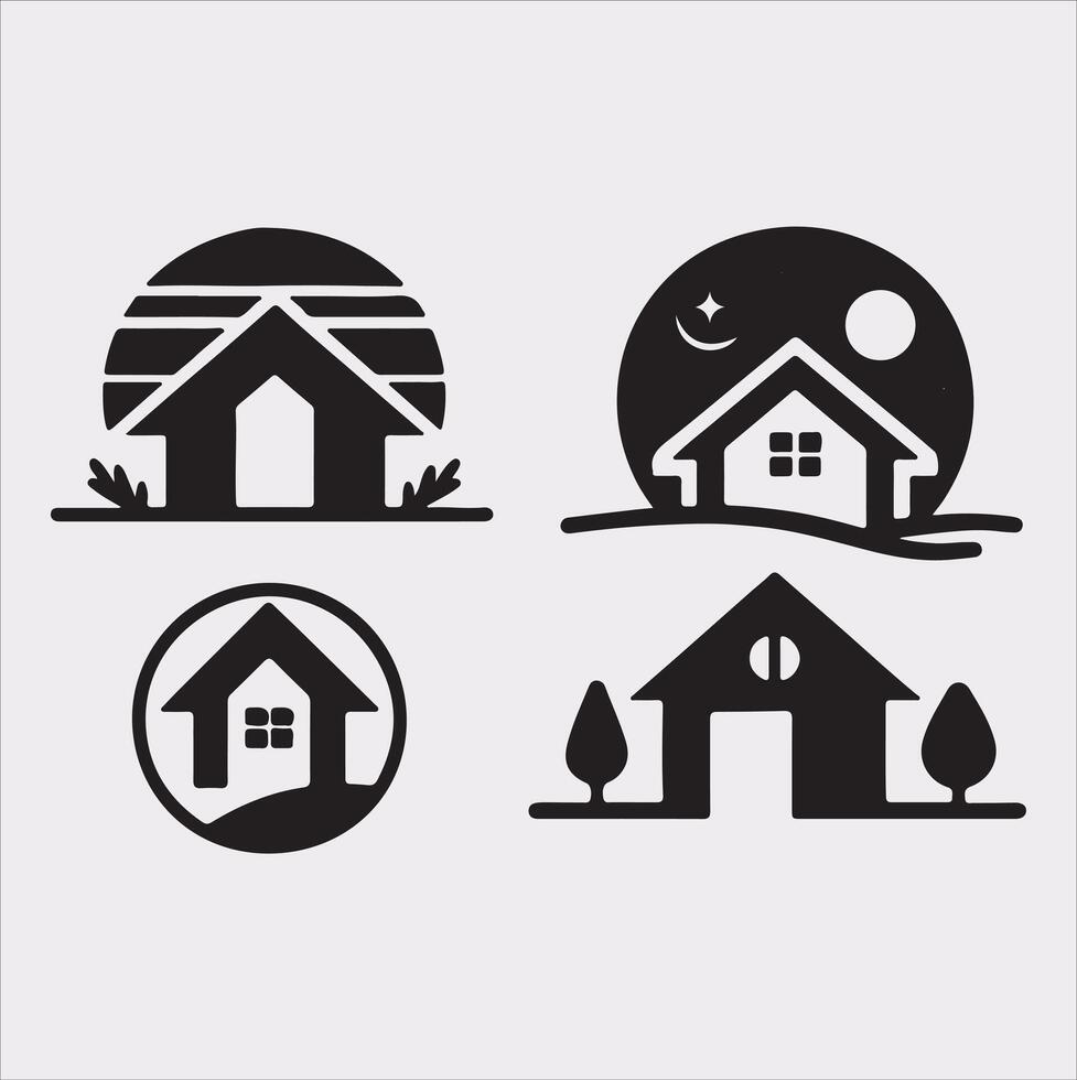 Home Improvement logo Silhouette art illustration with a solid white background vector