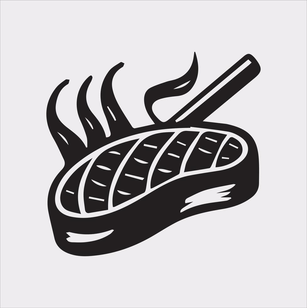 A Set of 4pcs food icon Silhouette Illustration with white Background vector