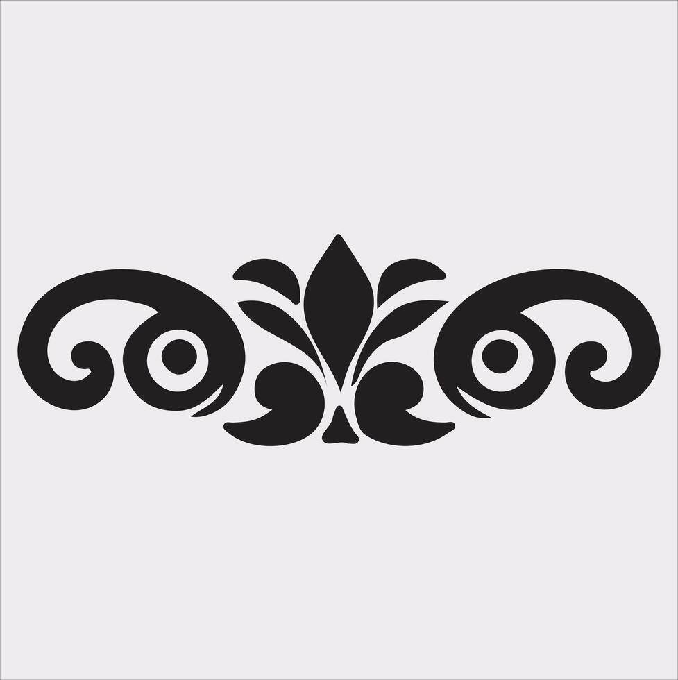 Set of ornamental borders Silhouette Illustration with white Background vector