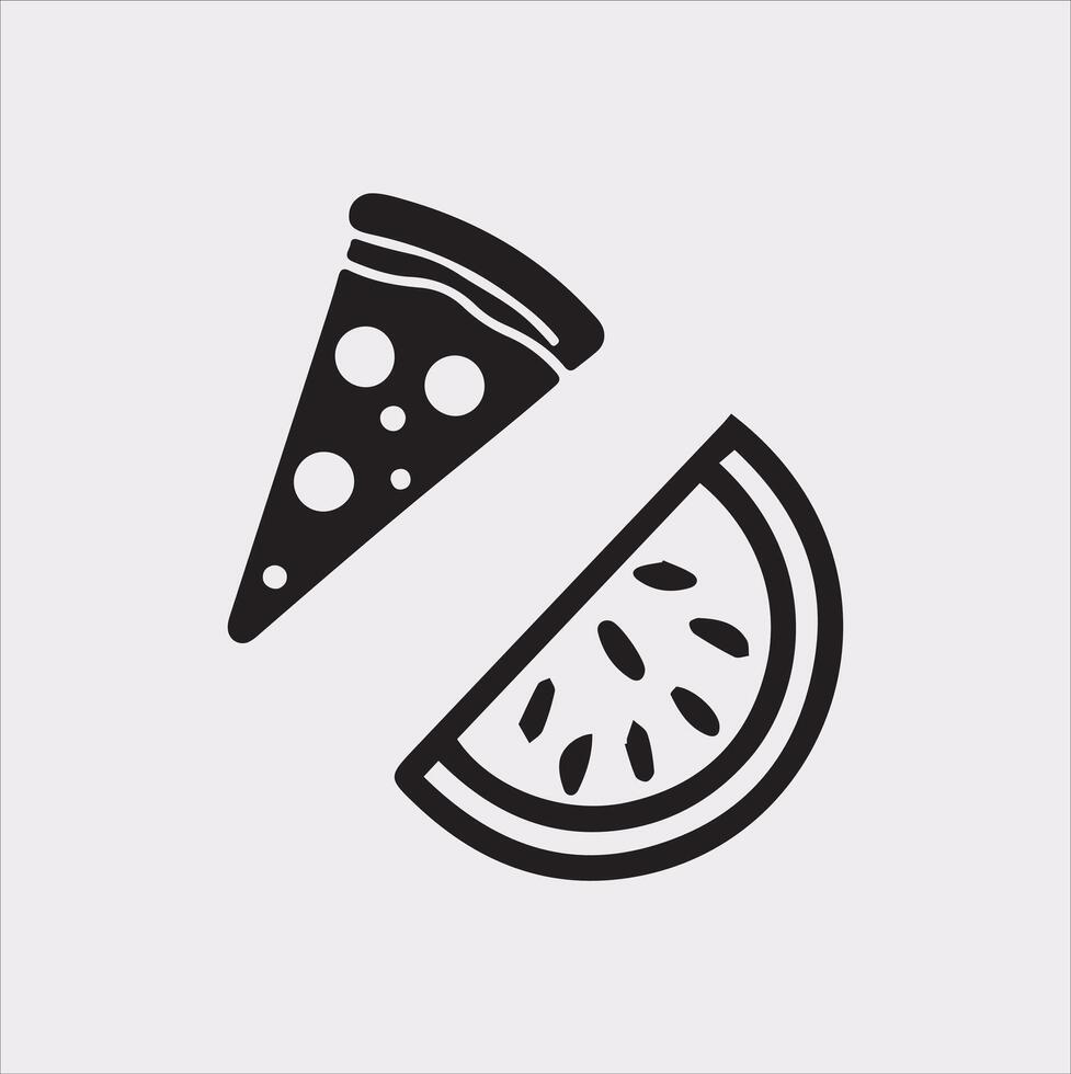 A Set of 4pcs food icon Silhouette Illustration with white Background vector