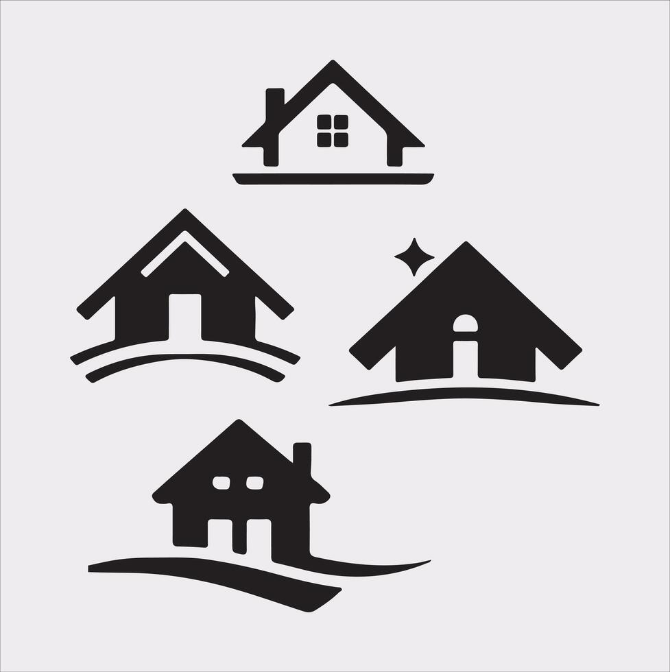 Home Improvement logo Silhouette art illustration with a solid white background vector