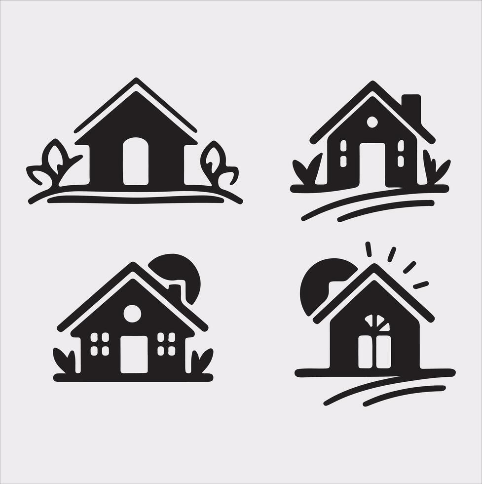 Home Improvement logo Silhouette art illustration with a solid white background vector