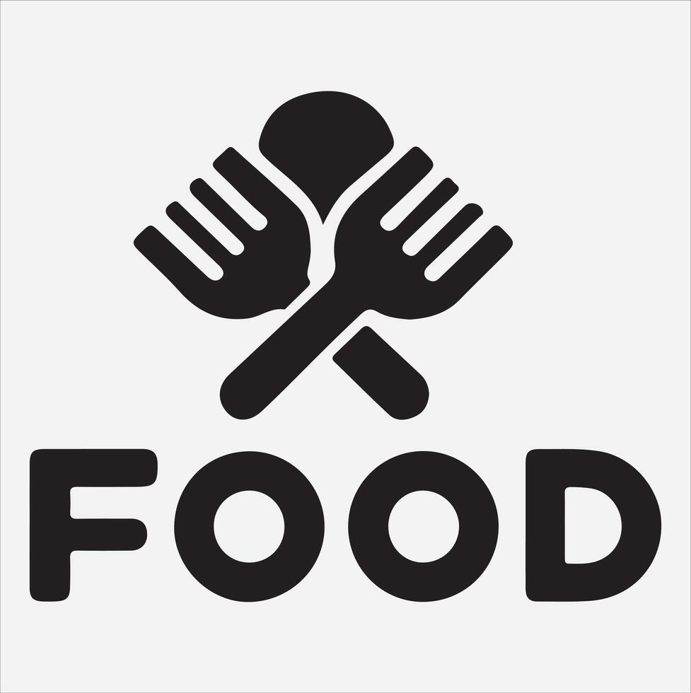 Food logo icon symbol Silhouette on White Background vector