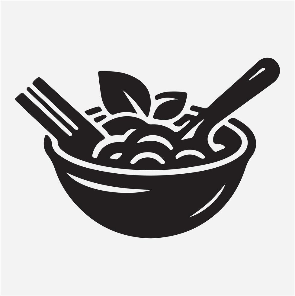 Food logo icon symbol Silhouette on White Background vector