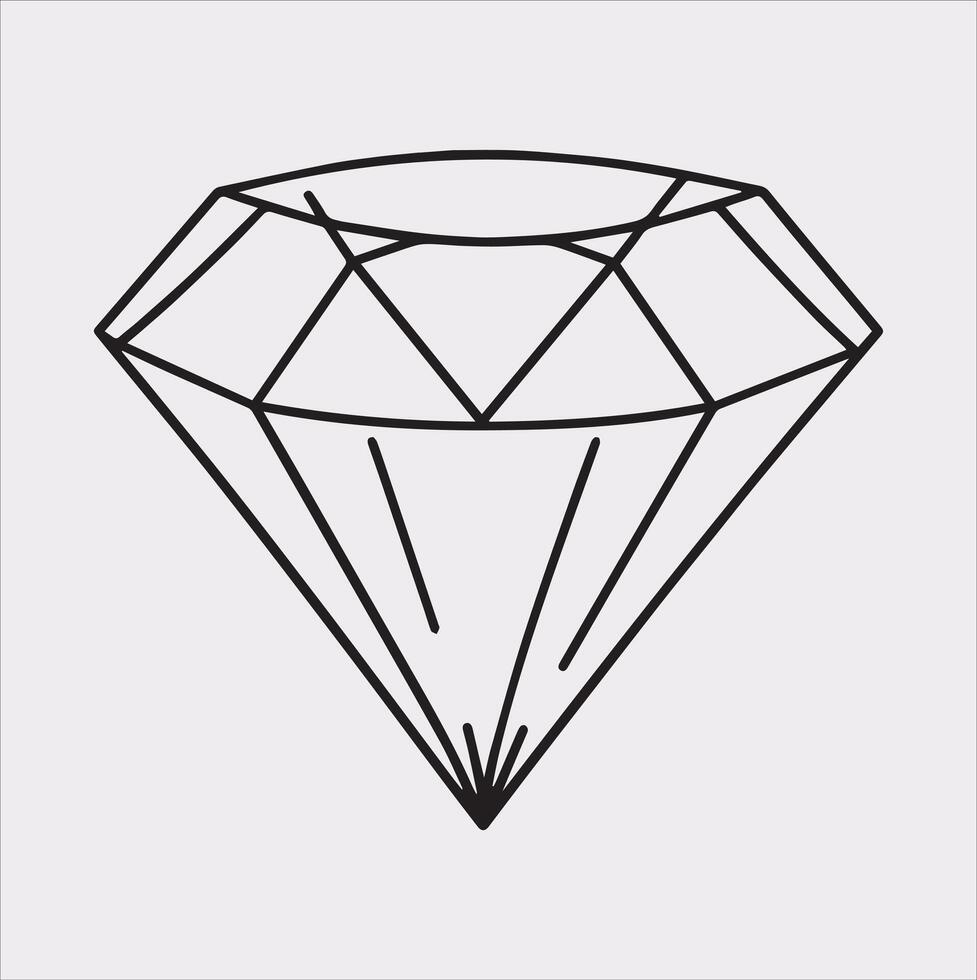 diamond silhouette illustration on White Background vector