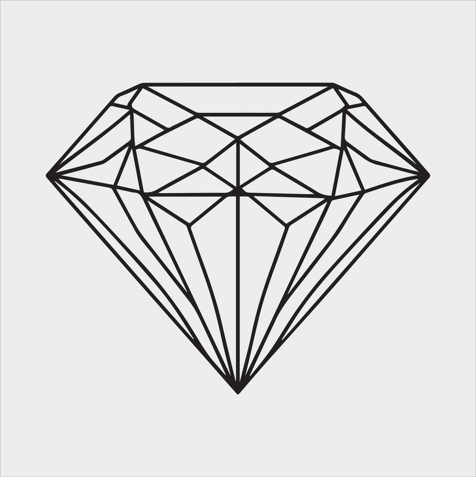diamond silhouette illustration on White Background vector