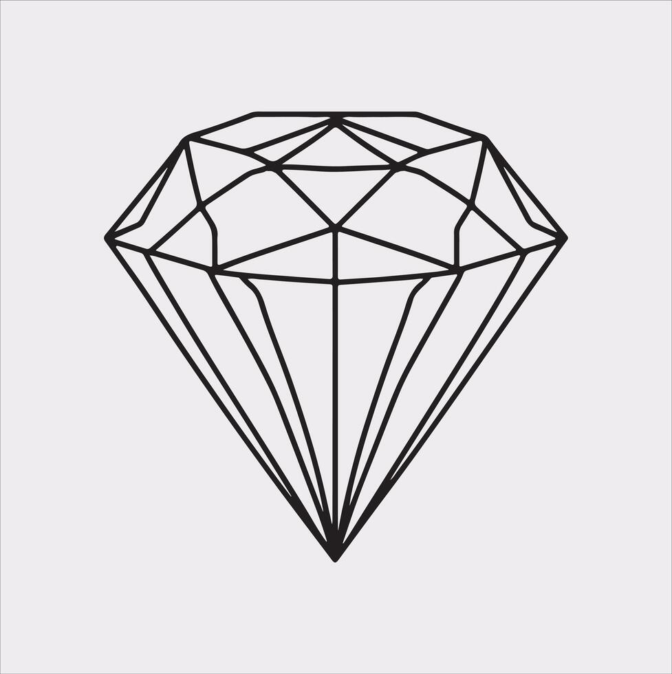 diamond silhouette illustration on White Background vector