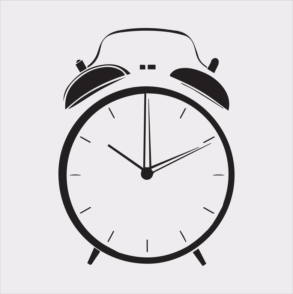 alarm clock silhouette illustration on White Background vector