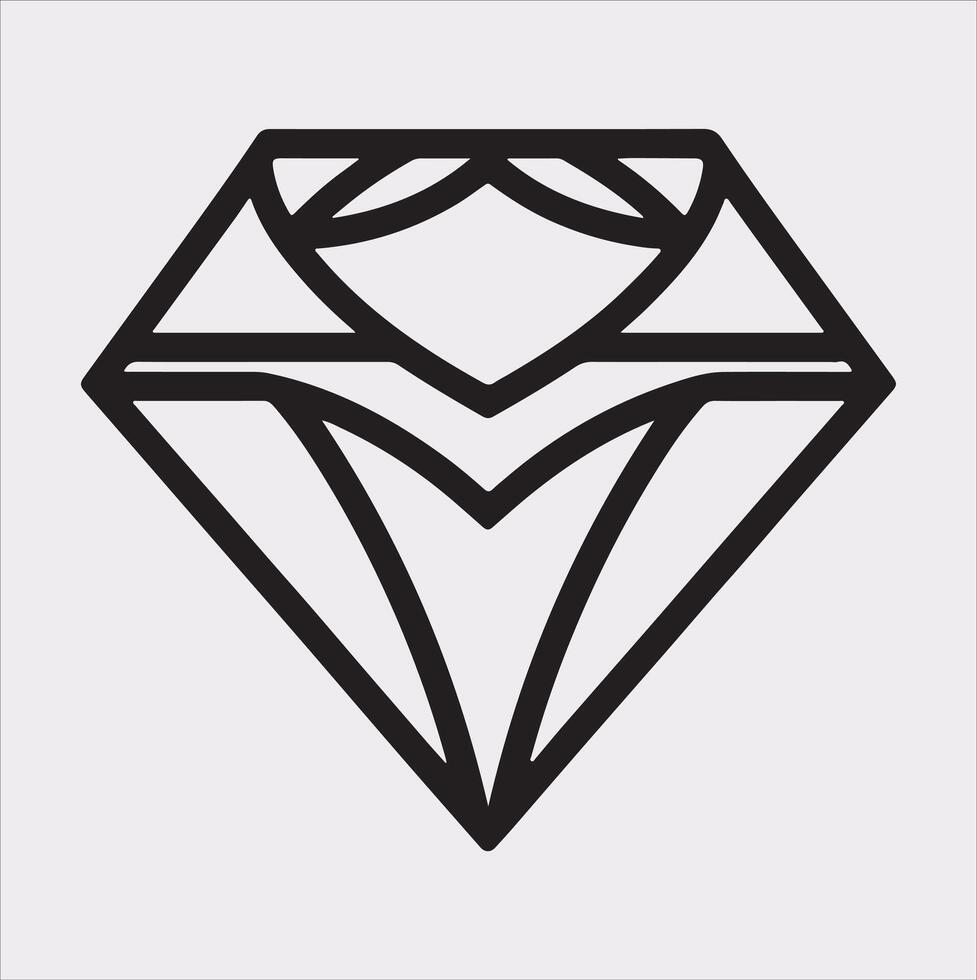 diamond silhouette illustration on White Background vector