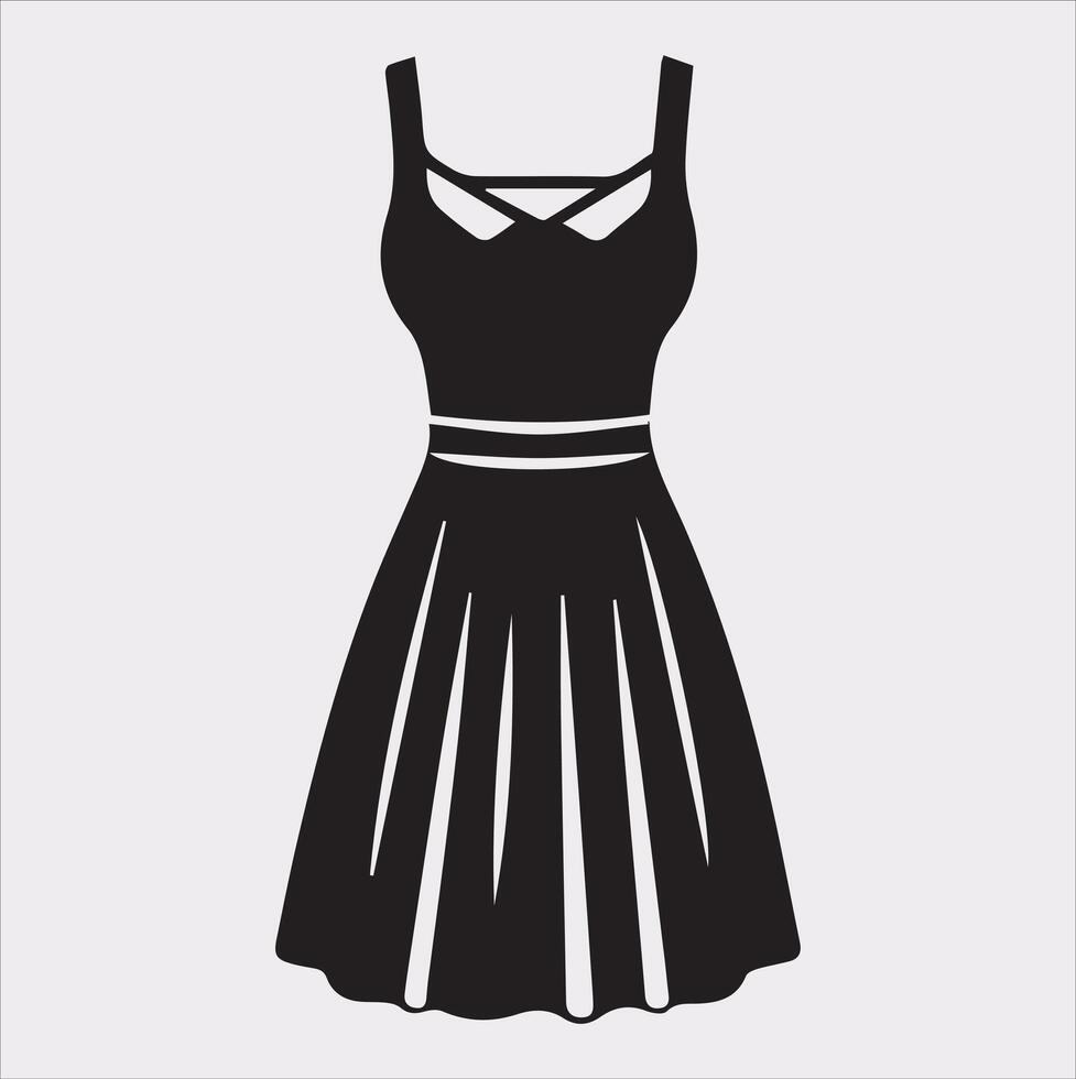 sundress silhouette illustration on White Background vector