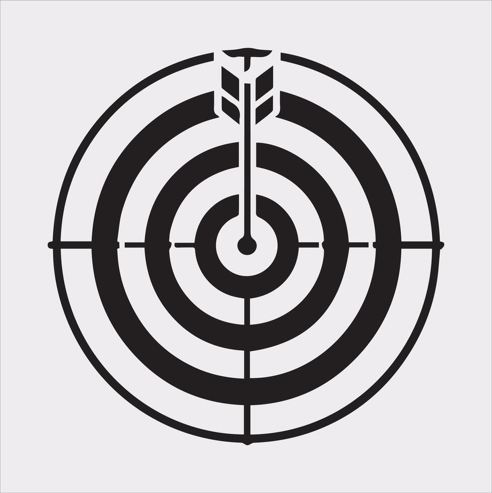 target icon art silhouette illustration on White Background vector