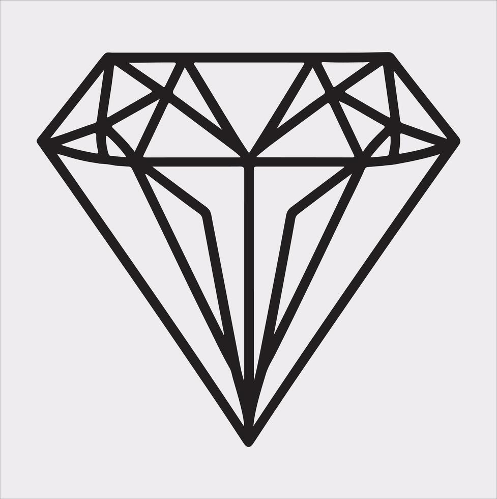 diamond silhouette Art illustration on white background vector